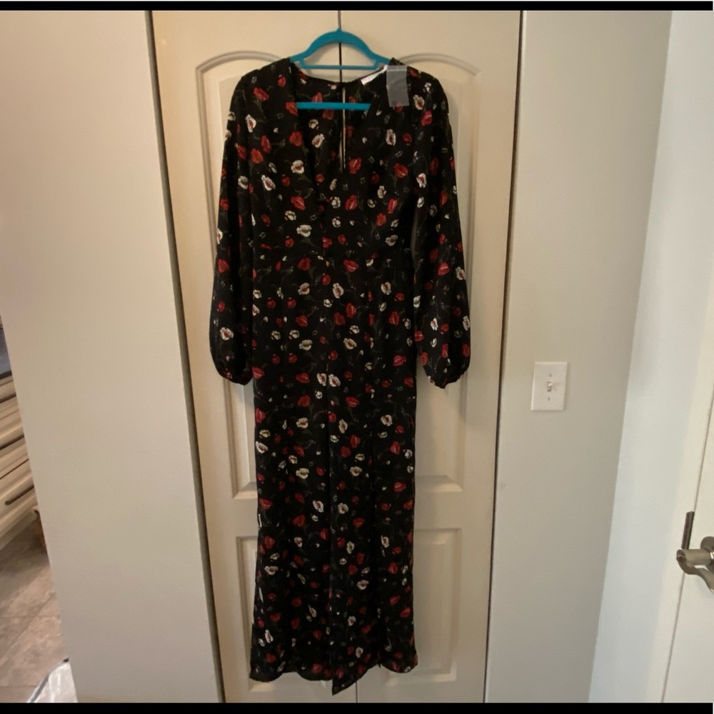 Lush black floral jumpsuit